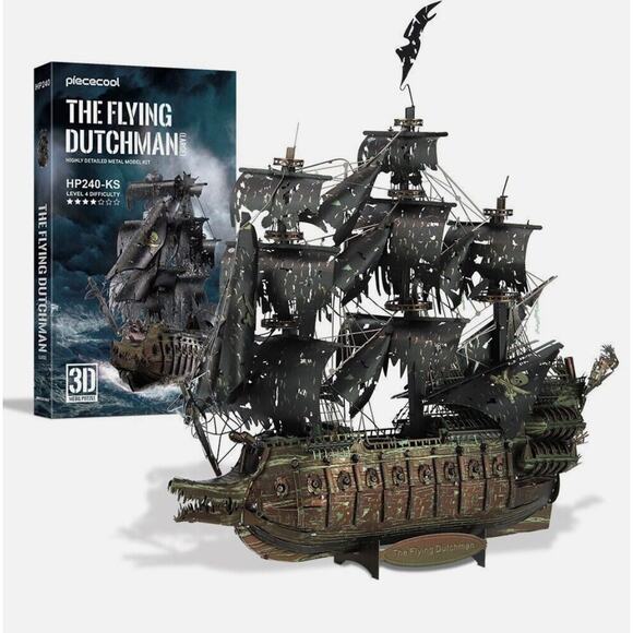 Piececool 3D Model Kits For Adult The Flying Dutchman Metal Puzzle Pirate Ship - Picture 1 of 11